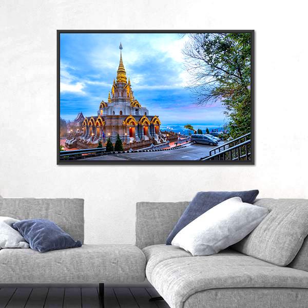 Sinakarintra Stit Mahasantikhiri Pagoda Canvas Wall Art-5 Horizontal-Gallery Wrap-22" x 12"-Tiaracle