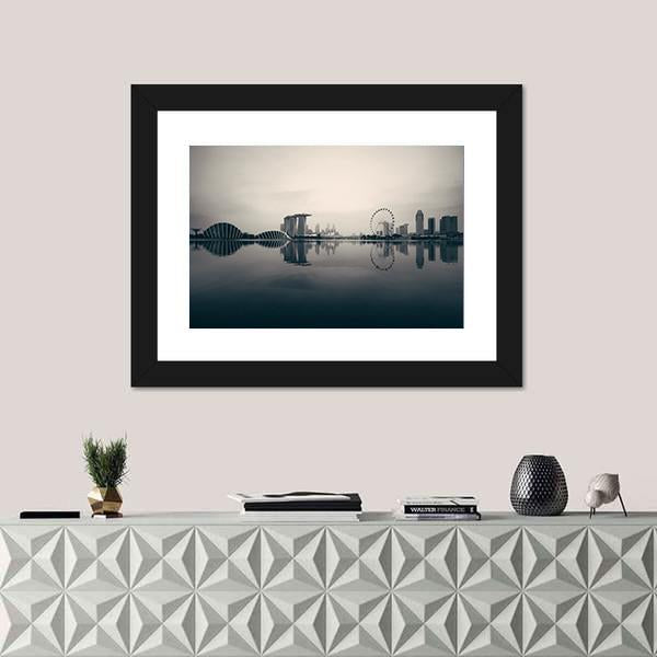 Singapore Skyline With Urban Buildings Canvas Wall Art-1 Piece-Framed Print-20" x 16"-Tiaracle