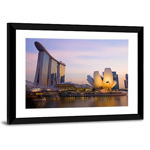 Singapore's Financial District Canvas Wall Art-5 Horizontal-Gallery Wrap-22" x 12"-Tiaracle