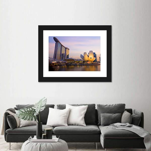 Singapore's Financial District Canvas Wall Art-5 Horizontal-Gallery Wrap-22" x 12"-Tiaracle