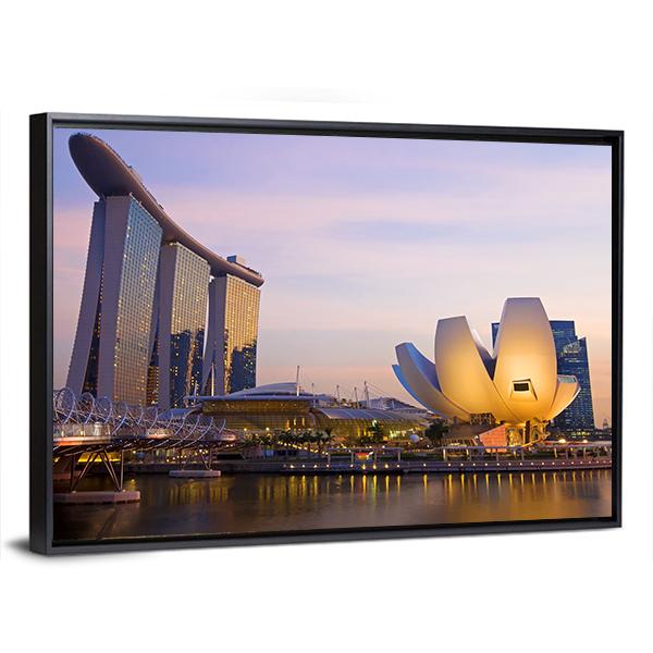 Singapore's Financial District Canvas Wall Art-5 Horizontal-Gallery Wrap-22" x 12"-Tiaracle
