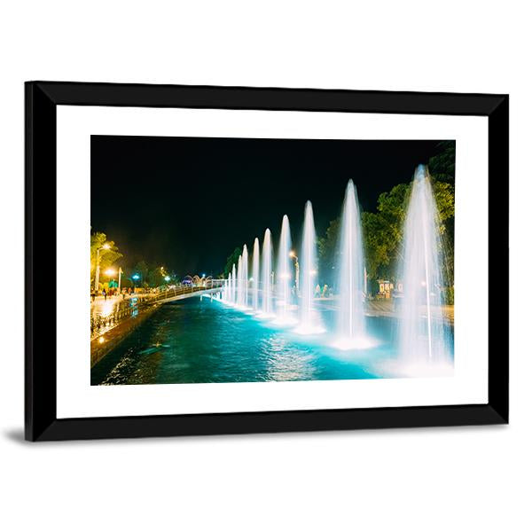 Singing And Dancing Fountains In Batumi Adjara Georgia Canvas Wall Art-5 Horizontal-Gallery Wrap-22" x 12"-Tiaracle