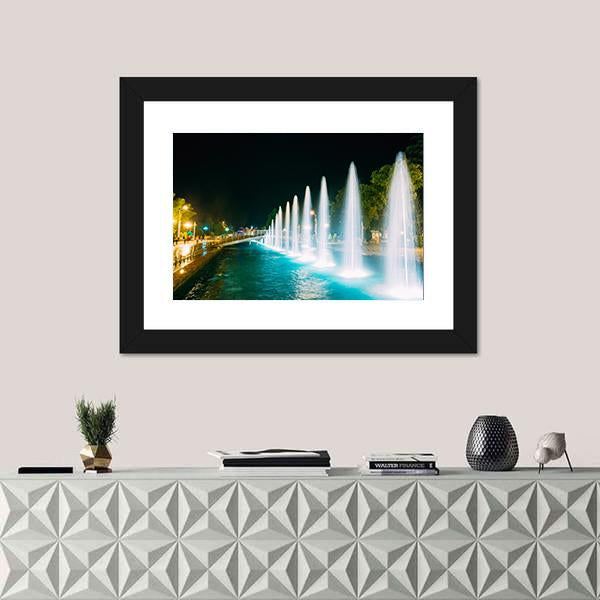 Singing And Dancing Fountains In Batumi Adjara Georgia Canvas Wall Art-5 Horizontal-Gallery Wrap-22" x 12"-Tiaracle