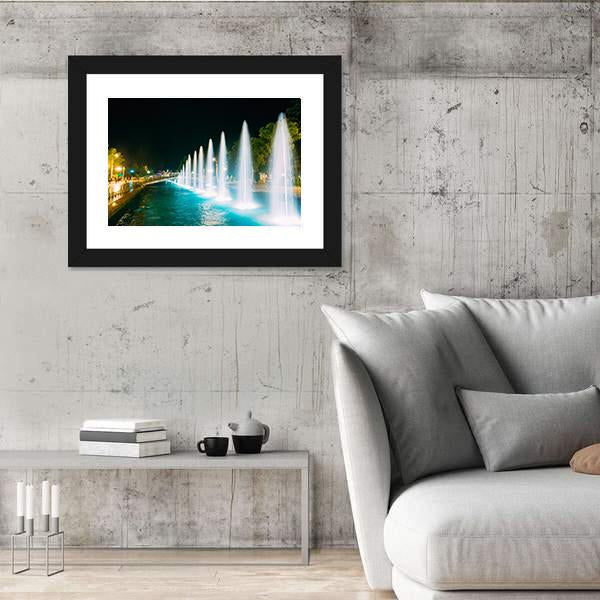 Singing And Dancing Fountains In Batumi Adjara Georgia Canvas Wall Art-5 Horizontal-Gallery Wrap-22" x 12"-Tiaracle
