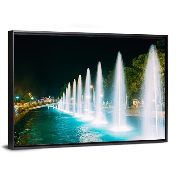 Singing And Dancing Fountains In Batumi Adjara Georgia Canvas Wall Art-5 Horizontal-Gallery Wrap-22" x 12"-Tiaracle