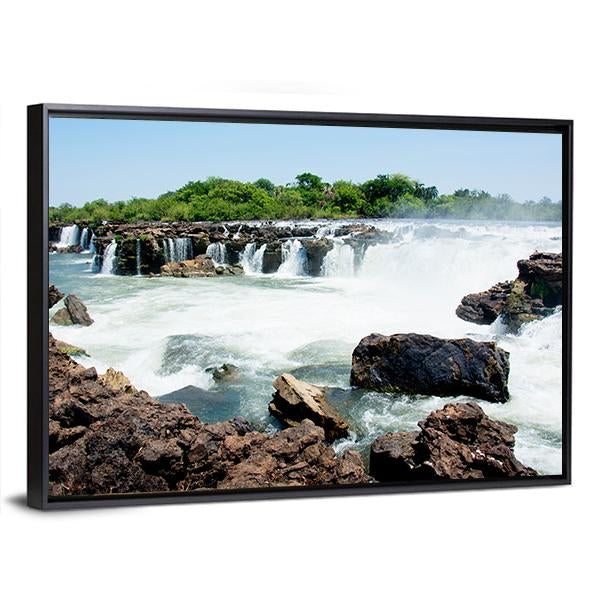 Sioma Falls In The Zambezi River In Africa Canvas Wall Art-3 Horizontal-Gallery Wrap-25" x 16"-Tiaracle
