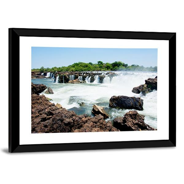 Sioma Falls In The Zambezi River In Africa Canvas Wall Art-3 Horizontal-Gallery Wrap-25" x 16"-Tiaracle
