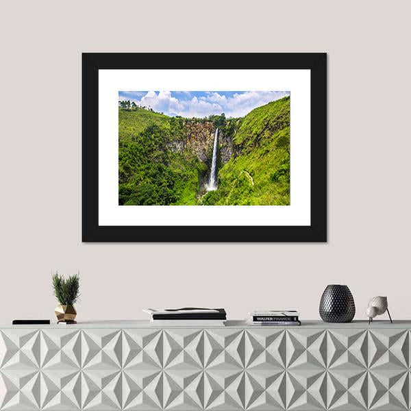 Sipisopiso Waterfall In Northern Sumatra Indonesia Canvas Wall Art-1 Piece-Framed Print-20" x 16"-Tiaracle