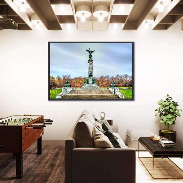 Sir George Etienne Cartier Monument Canvas Wall Art-1 Piece-Floating Frame-36" x 24"-Tiaracle