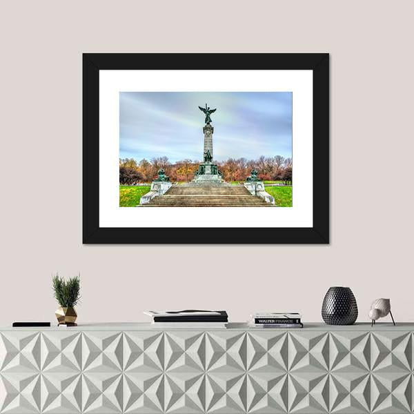 Sir George Etienne Cartier Monument Canvas Wall Art-1 Piece-Framed Print-20" x 16"-Tiaracle