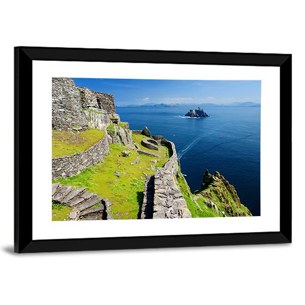Skellig Michael Ruined Remains Of A Christian Monastery Canvas Wall Art-5 Horizontal-Gallery Wrap-22" x 12"-Tiaracle