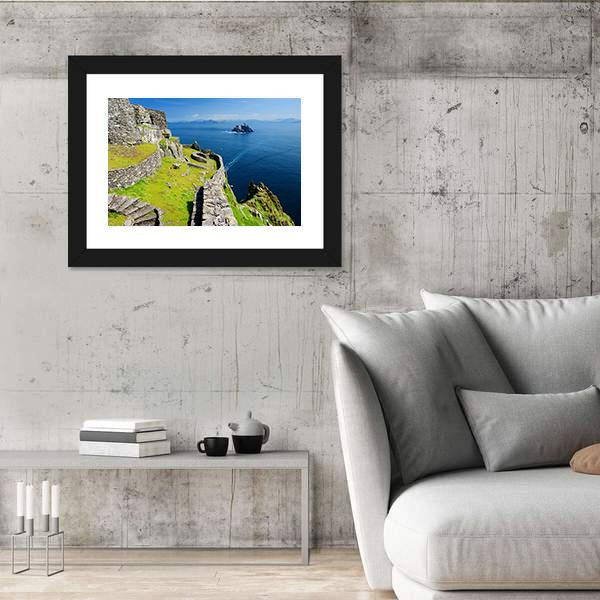 Skellig Michael Ruined Remains Of A Christian Monastery Canvas Wall Art-5 Horizontal-Gallery Wrap-22" x 12"-Tiaracle