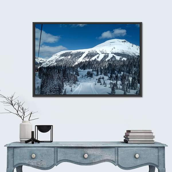 Ski Resort Canada Canvas Wall Art-1 Piece-Floating Frame-24" x 16"-Tiaracle