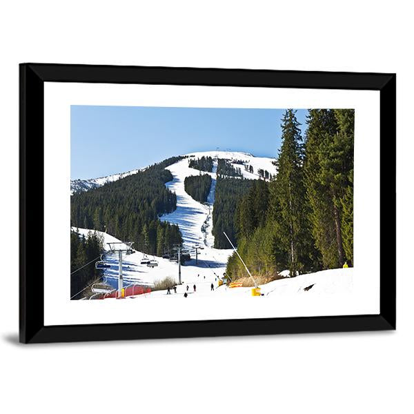 Ski Slope At Winter Resort Bansko Canvas Wall Art-5 Horizontal-Gallery Wrap-22" x 12"-Tiaracle