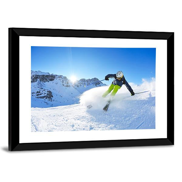 Skier Skiing Downhill Canvas Wall Art-5 Horizontal-Gallery Wrap-22" x 12"-Tiaracle