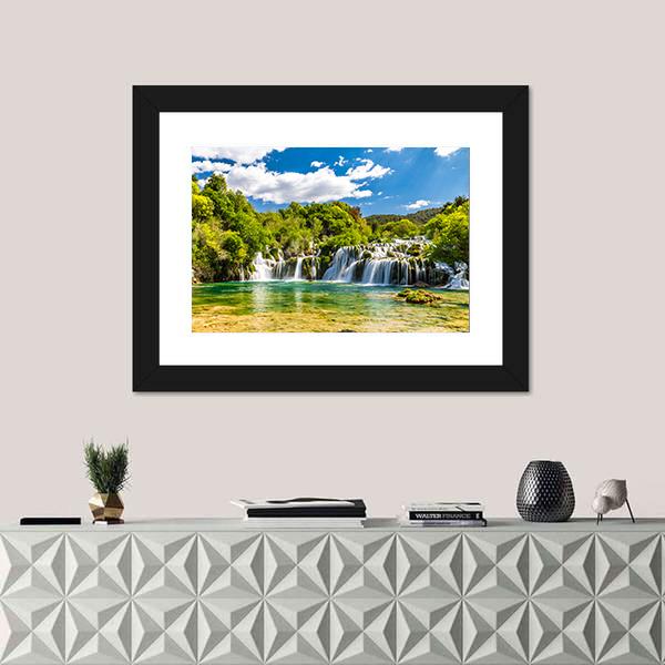 Skradinski Buk Waterfall In Krka National Park Canvas Wall Art-1 Piece-Framed Print-20" x 16"-Tiaracle
