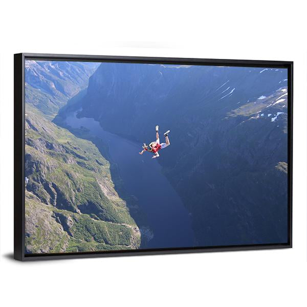 Skydiver In The Air Canvas Wall Art-3 Horizontal-Gallery Wrap-25" x 16"-Tiaracle