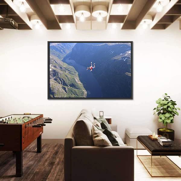 Skydiver In The Air Canvas Wall Art-3 Horizontal-Gallery Wrap-25" x 16"-Tiaracle