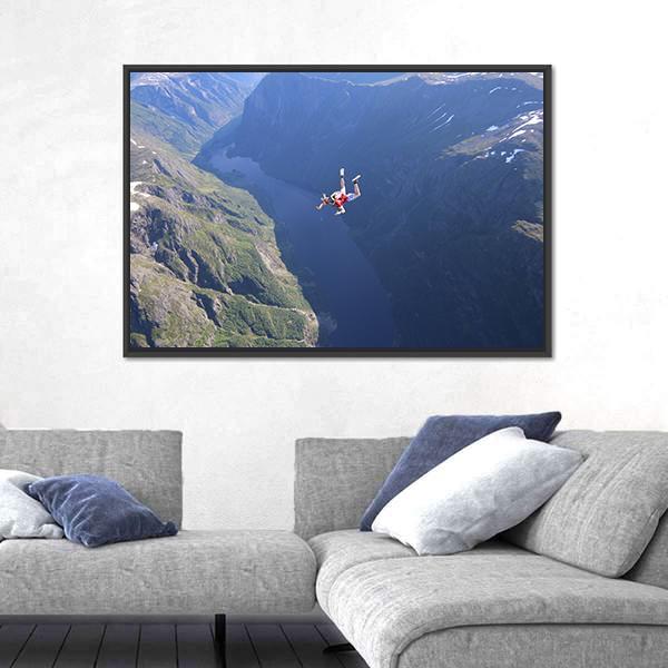 Skydiver In The Air Canvas Wall Art-3 Horizontal-Gallery Wrap-25" x 16"-Tiaracle