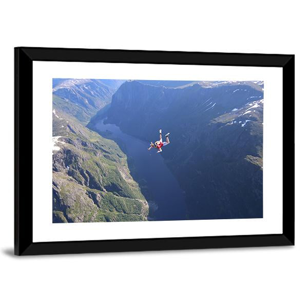 Skydiver In The Air Canvas Wall Art-3 Horizontal-Gallery Wrap-25" x 16"-Tiaracle