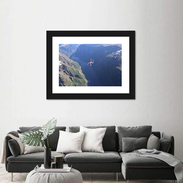 Skydiver In The Air Canvas Wall Art-3 Horizontal-Gallery Wrap-25" x 16"-Tiaracle