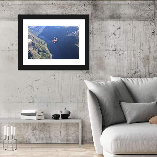 Skydiver In The Air Canvas Wall Art-3 Horizontal-Gallery Wrap-25" x 16"-Tiaracle