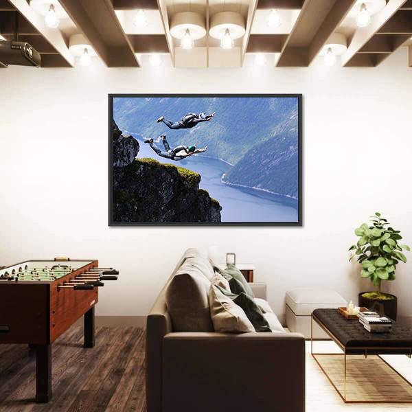 Skydiving in Norway Canvas Wall Art-3 Horizontal-Gallery Wrap-25" x 16"-Tiaracle