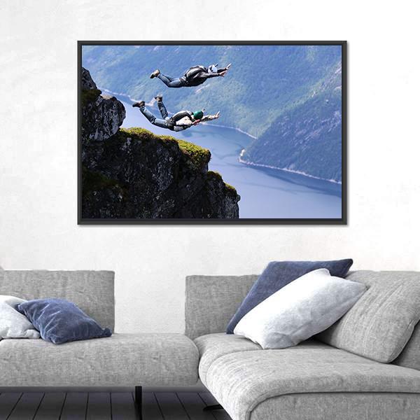 Skydiving in Norway Canvas Wall Art-3 Horizontal-Gallery Wrap-25" x 16"-Tiaracle