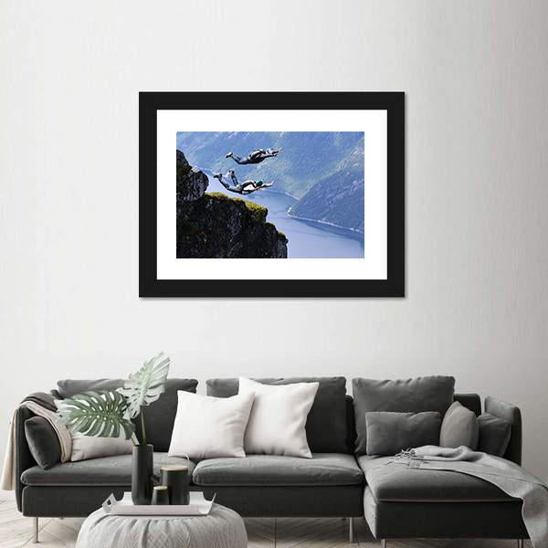 Skydiving in Norway Canvas Wall Art-3 Horizontal-Gallery Wrap-25" x 16"-Tiaracle