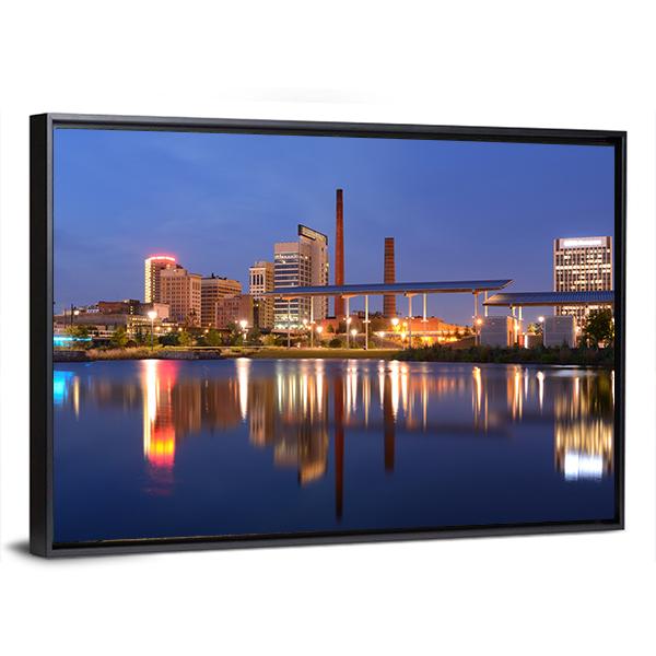Skyline Of Birmingham Alabama From Railroad Park Canvas Wall Art-3 Horizontal-Gallery Wrap-25" x 16"-Tiaracle