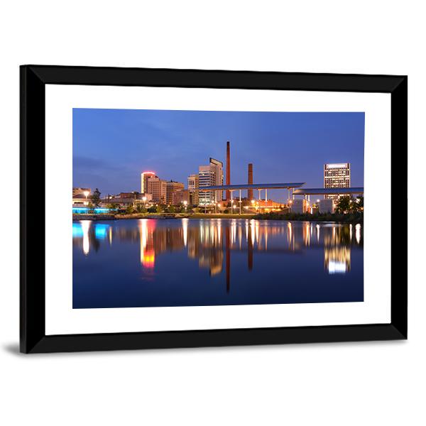 Skyline Of Birmingham Alabama From Railroad Park Canvas Wall Art-3 Horizontal-Gallery Wrap-25" x 16"-Tiaracle