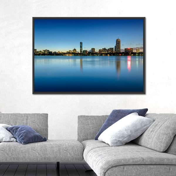 Skyline Of Boston's Back Bay Area Canvas Wall Art-3 Horizontal-Gallery Wrap-25" x 16"-Tiaracle