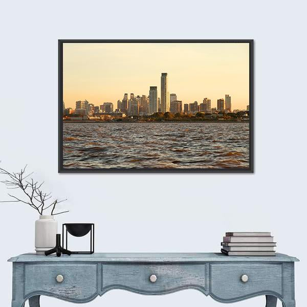 Skyline Of Buenos Aires In Argentina Canvas Wall Art-1 Piece-Floating Frame-24" x 16"-Tiaracle