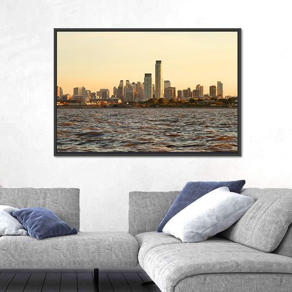 Skyline Of Buenos Aires In Argentina Canvas Wall Art-3 Horizontal-Gallery Wrap-25" x 16"-Tiaracle