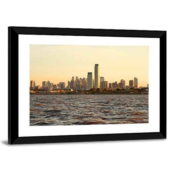 Skyline Of Buenos Aires In Argentina Canvas Wall Art-3 Horizontal-Gallery Wrap-25" x 16"-Tiaracle