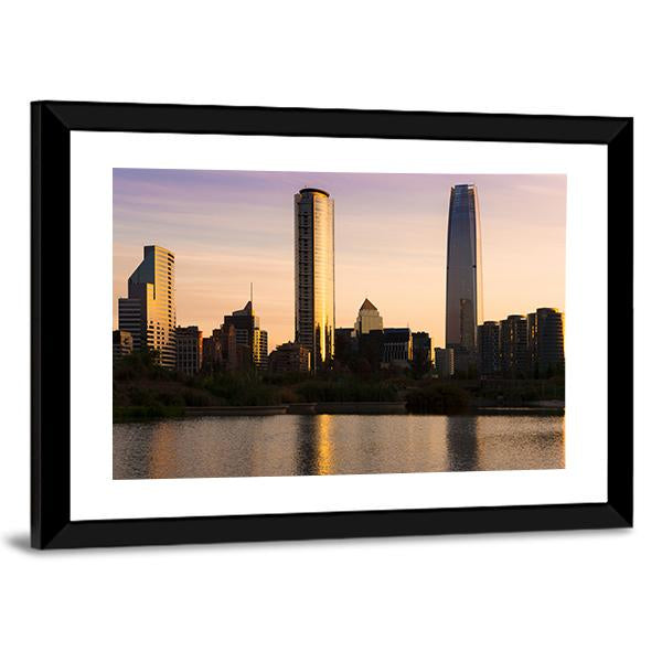 Skyline Of Buildings At Las Condes District Canvas Wall Art-5 Horizontal-Gallery Wrap-22" x 12"-Tiaracle