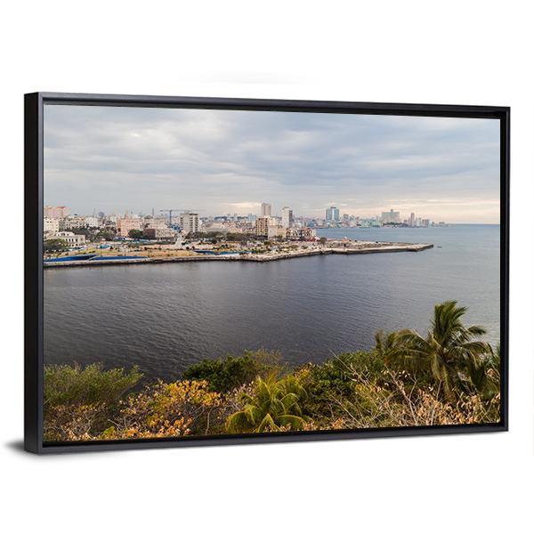 Skyline Of Havana Cuba Canvas Wall Art-3 Horizontal-Gallery Wrap-25" x 16"-Tiaracle