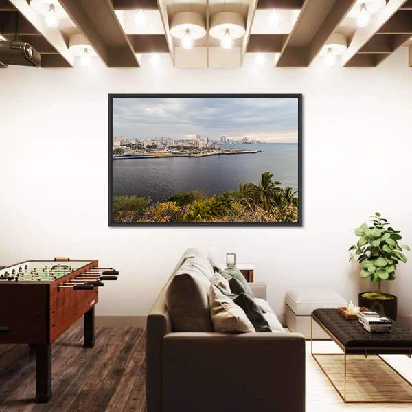 Skyline Of Havana Cuba Canvas Wall Art-3 Horizontal-Gallery Wrap-25" x 16"-Tiaracle