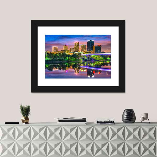 Skyline On The Arkansas River Canvas Wall Art-1 Piece-Framed Print-20" x 16"-Tiaracle