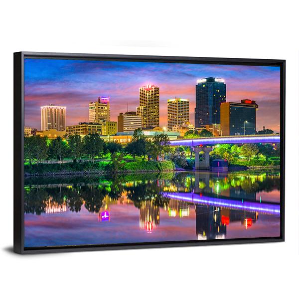 Skyline On The Arkansas River Canvas Wall Art-3 Horizontal-Gallery Wrap-25" x 16"-Tiaracle