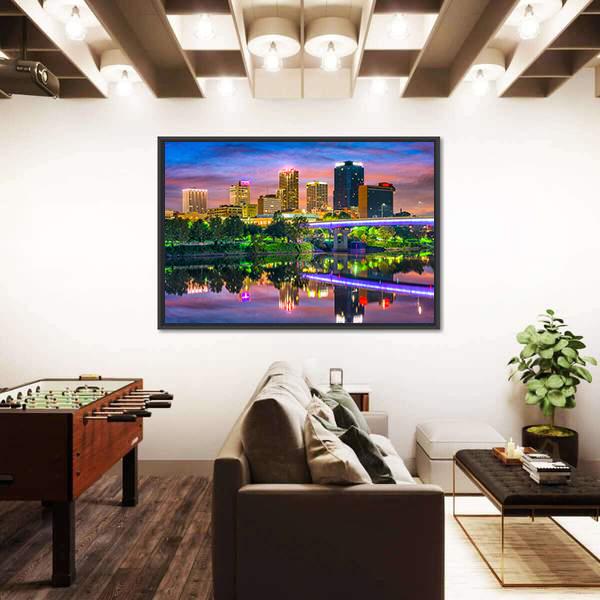 Skyline On The Arkansas River Canvas Wall Art-3 Horizontal-Gallery Wrap-25" x 16"-Tiaracle