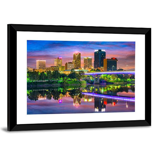 Skyline On The Arkansas River Canvas Wall Art-3 Horizontal-Gallery Wrap-25" x 16"-Tiaracle