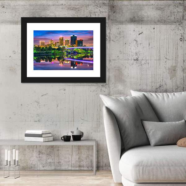 Skyline On The Arkansas River Canvas Wall Art-3 Horizontal-Gallery Wrap-25" x 16"-Tiaracle
