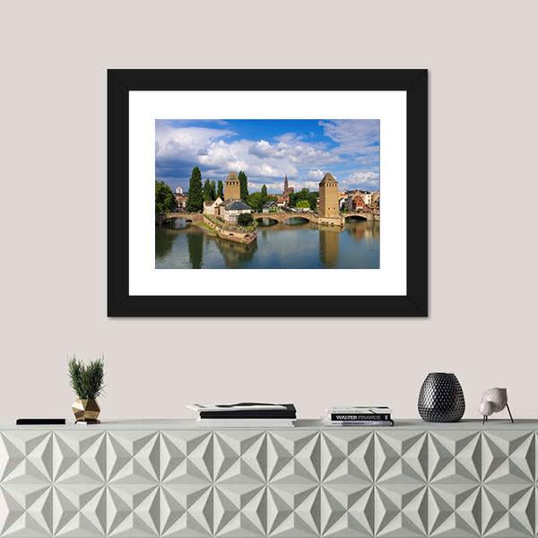 Skyline Strasbourg In Alsace Canvas Wall Art-1 Piece-Framed Print-20" x 16"-Tiaracle