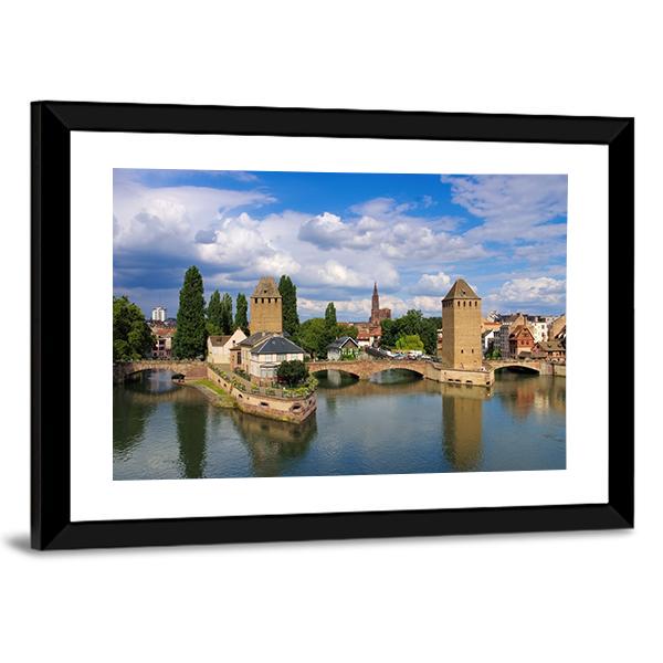 Skyline Strasbourg In Alsace Canvas Wall Art-3 Horizontal-Gallery Wrap-25" x 16"-Tiaracle