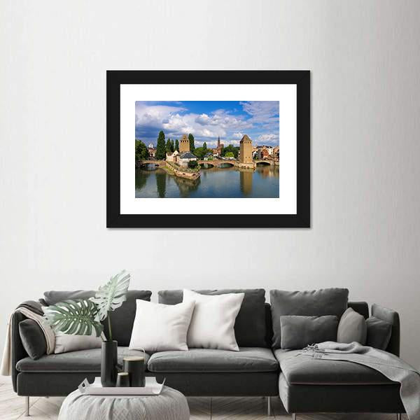 Skyline Strasbourg In Alsace Canvas Wall Art-3 Horizontal-Gallery Wrap-25" x 16"-Tiaracle
