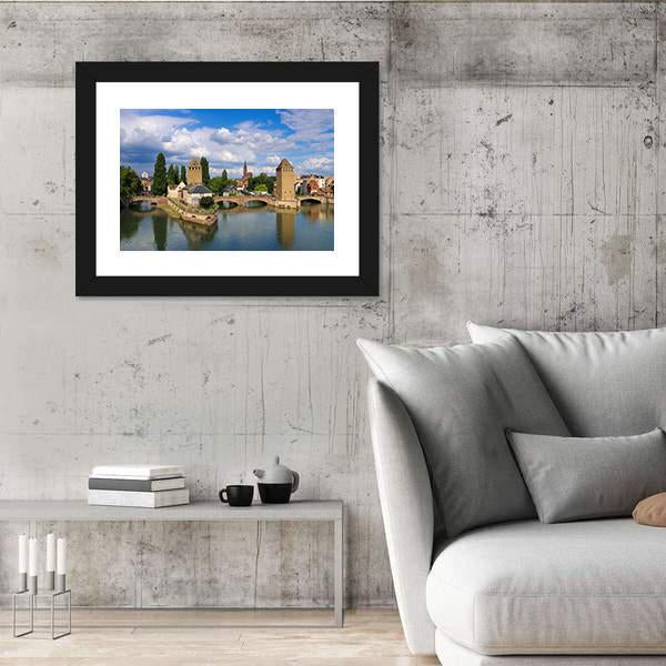 Skyline Strasbourg In Alsace Canvas Wall Art-3 Horizontal-Gallery Wrap-25" x 16"-Tiaracle