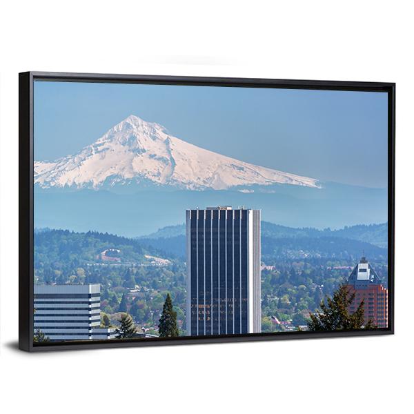 Skyscrapers In Downtown Portland Canvas Wall Art-3 Horizontal-Gallery Wrap-25" x 16"-Tiaracle