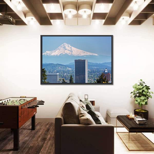 Skyscrapers In Downtown Portland Canvas Wall Art-3 Horizontal-Gallery Wrap-25" x 16"-Tiaracle