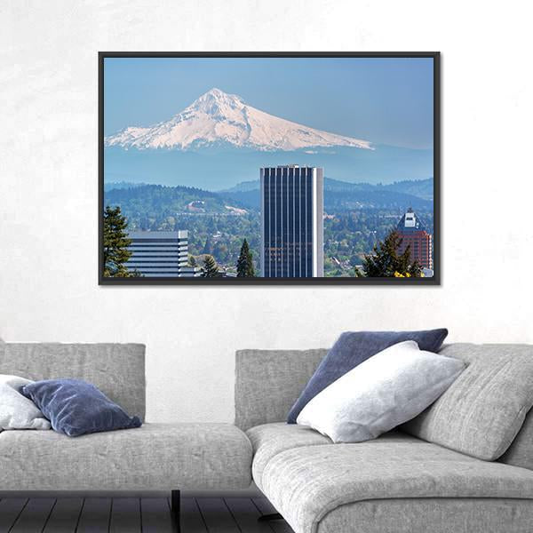 Skyscrapers In Downtown Portland Canvas Wall Art-3 Horizontal-Gallery Wrap-25" x 16"-Tiaracle